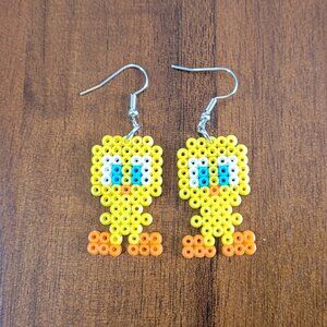 Tweety Bird Earings Mini Perler Beads